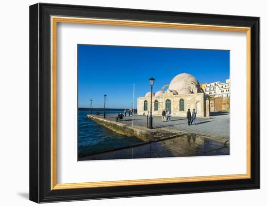 Mosque of the Janissaries, in the Venetian Port of Chania, Crete, Greek Islands, Greece, Europe-Michael Runkel-Framed Photographic Print