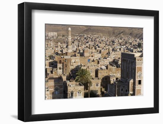 Mosque Tower and Skyline, Sana'a, Yemen-Peter Adams-Framed Photographic Print