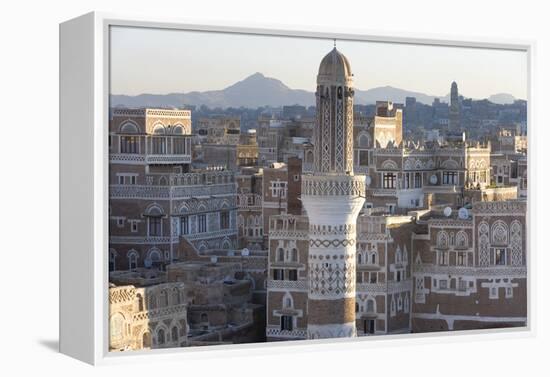 Mosque Tower and Skyline, Sana'a, Yemen-Peter Adams-Framed Premier Image Canvas