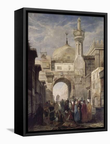 Mosquée d'al-Azhar au Caire-Adrien Dauzats-Framed Premier Image Canvas