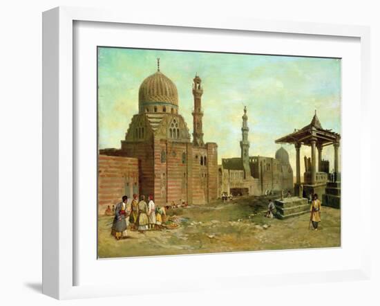 Mosques and Minarets (Oil on Canvas)-Adrien Dauzats-Framed Giclee Print