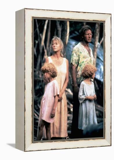 MOSQUITO COAST, 1986 directed by PETER WEIR Helen Mirren and Harrison Ford (photo)-null-Framed Stretched Canvas