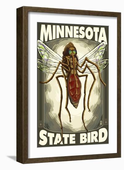 Mosquito - Minnesota State Bird-Lantern Press-Framed Art Print