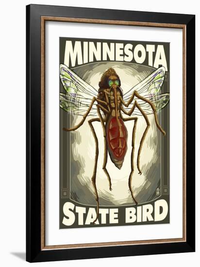 Mosquito - Minnesota State Bird-Lantern Press-Framed Art Print