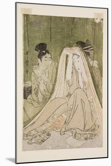 Mosquito Net (Colour Woodblock Print)-Kitagawa Utamaro-Mounted Giclee Print