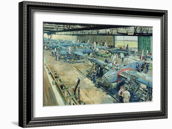 Mosquitos on the Line at Hatfield-Terence Cuneo-Framed Giclee Print