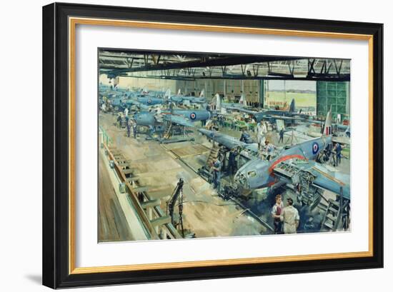 Mosquitos on the Line at Hatfield-Terence Cuneo-Framed Giclee Print