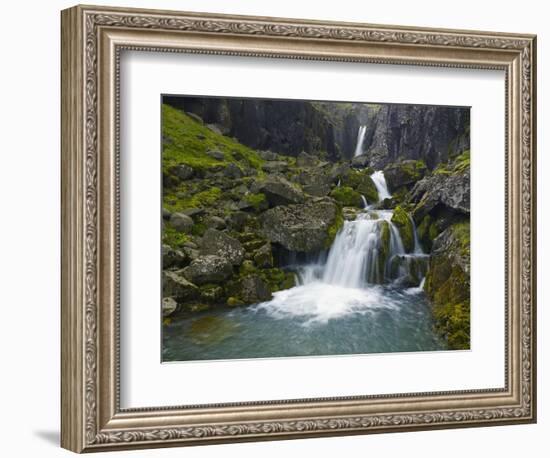 Mossy Waterfall Along the Strandar River-Hans Strand-Framed Photographic Print