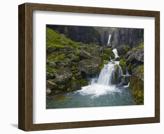 Mossy Waterfall Along the Strandar River-Hans Strand-Framed Photographic Print