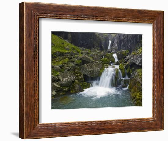 Mossy Waterfall Along the Strandar River-Hans Strand-Framed Photographic Print