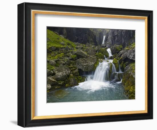 Mossy Waterfall Along the Strandar River-Hans Strand-Framed Photographic Print