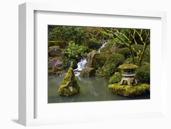 Mossy Waterfall, Portland Japanese Garden, Portland, Oregon, Usa-Michel Hersen-Framed Photographic Print