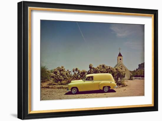 Motel Cafe Sign-Salvatore Elia-Framed Photographic Print