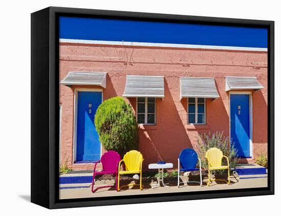 Motel Doors And Chairs, 2018-null-Framed Premier Image Canvas