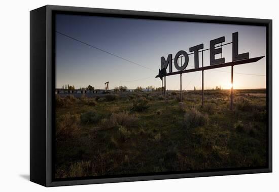 Motel Sign at Dawn, Coulee City, Washington-Paul Souders-Framed Premier Image Canvas