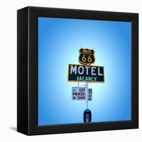 Motel Sign in America on Route 66-Salvatore Elia-Framed Premier Image Canvas