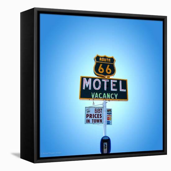 Motel Sign in America on Route 66-Salvatore Elia-Framed Premier Image Canvas