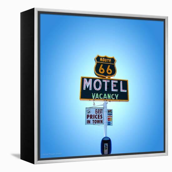 Motel Sign in America on Route 66-Salvatore Elia-Framed Premier Image Canvas