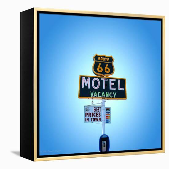 Motel Sign in America on Route 66-Salvatore Elia-Framed Premier Image Canvas