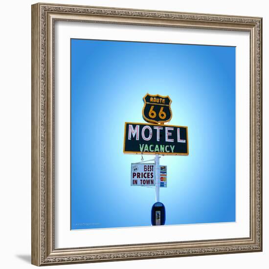 Motel Sign in America on Route 66-Salvatore Elia-Framed Photographic Print