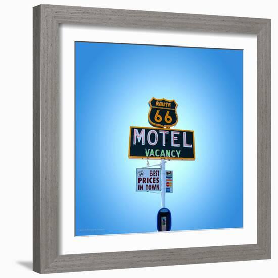 Motel Sign in America on Route 66-Salvatore Elia-Framed Photographic Print