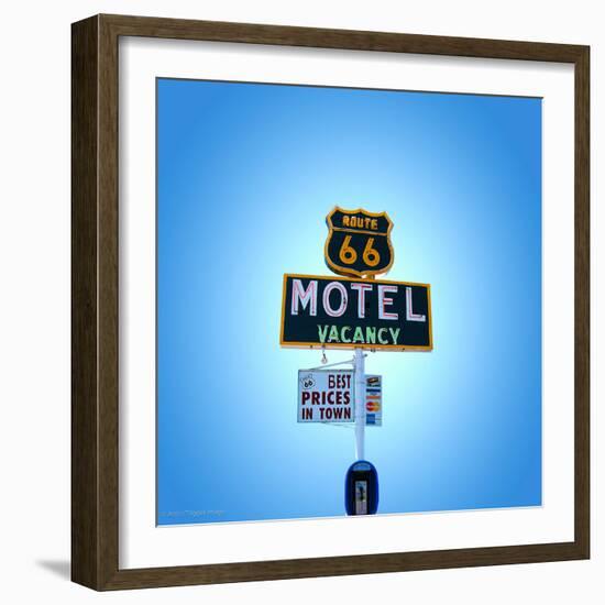 Motel Sign in America on Route 66-Salvatore Elia-Framed Photographic Print