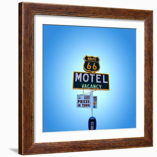 Motel Sign in America on Route 66-Salvatore Elia-Framed Photographic Print