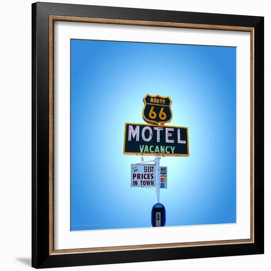 Motel Sign in America on Route 66-Salvatore Elia-Framed Photographic Print