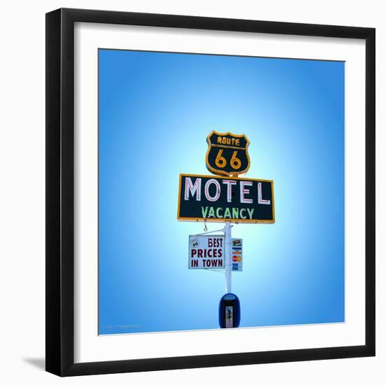 Motel Sign in America on Route 66-Salvatore Elia-Framed Photographic Print