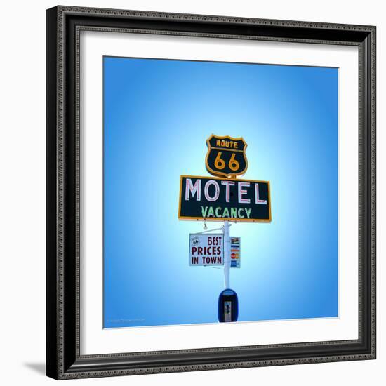 Motel Sign in America on Route 66-Salvatore Elia-Framed Photographic Print