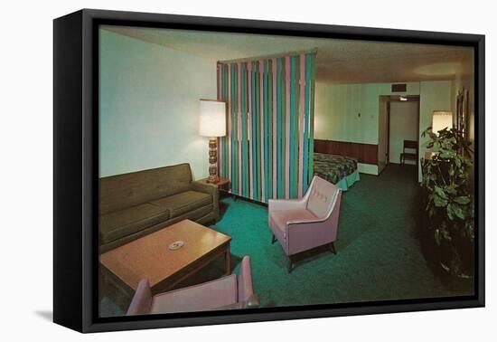 Motel Suite in Lavender and Blue-null-Framed Stretched Canvas