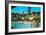 Motel Swimming Pool-null-Framed Art Print