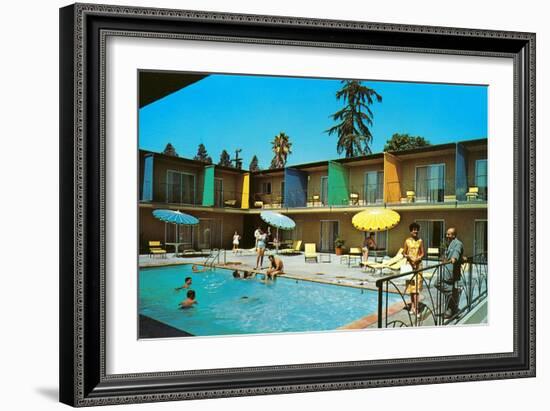 Motel Swimming Pool-null-Framed Art Print