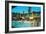 Motel Swimming Pool-null-Framed Art Print