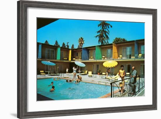 Motel Swimming Pool-null-Framed Art Print