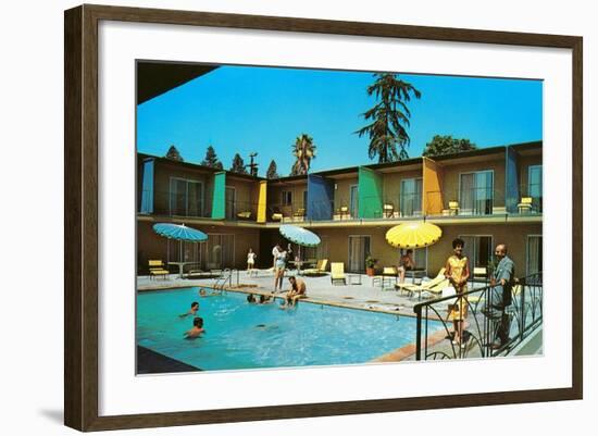 Motel Swimming Pool-null-Framed Art Print