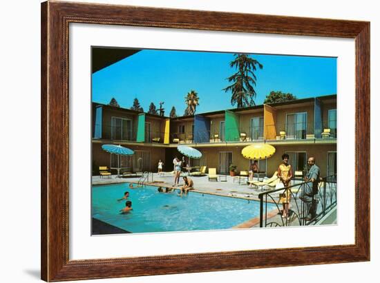 Motel Swimming Pool-null-Framed Art Print
