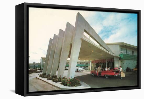 Motel with Geometric Archess-null-Framed Stretched Canvas