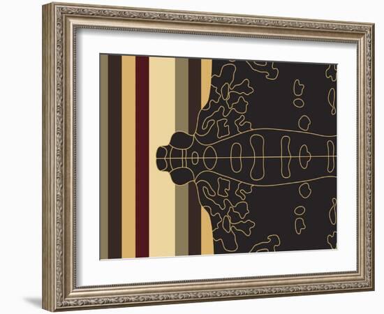 Moth Mapping Stripe-Belen Mena-Framed Giclee Print