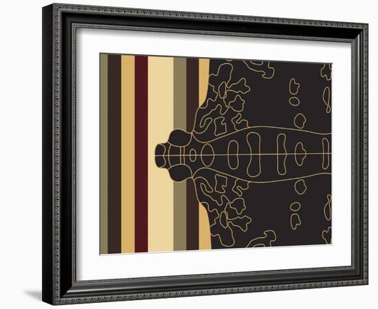 Moth Mapping Stripe-Belen Mena-Framed Giclee Print