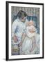 Mother About to Wash Her Sleepy Child, 1880-Mary Cassatt-Framed Giclee Print