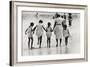 Mother and 4 Daughters Entering Water at Coney Island, Untitled 37, c.1953-64-Nat Herz-Framed Photographic Print