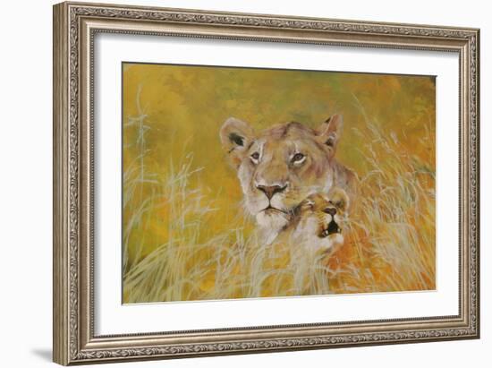 Mother and Baby I (Lions) 1995-Odile Kidd-Framed Giclee Print