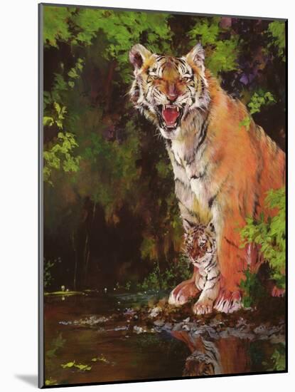 Mother and Baby II (Tigers) 1997-Odile Kidd-Mounted Giclee Print