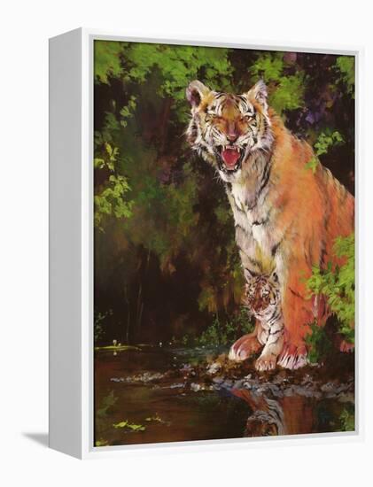 Mother and Baby II (Tigers) 1997-Odile Kidd-Framed Premier Image Canvas