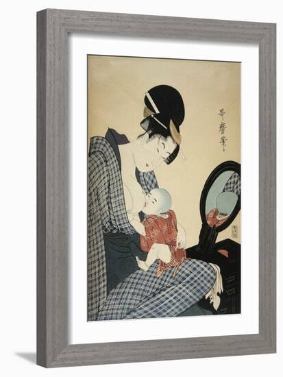 Mother and Child, 1797-Kitagawa Utamaro-Framed Giclee Print