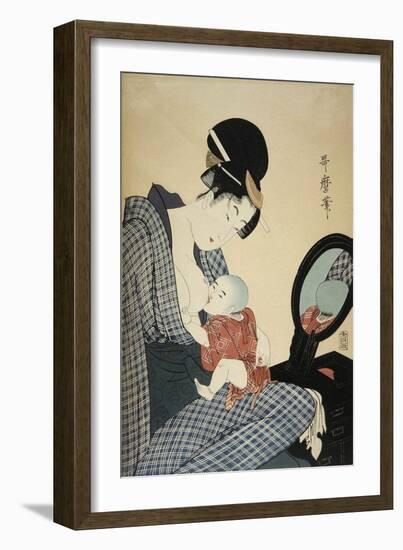 Mother and Child, 1797-Kitagawa Utamaro-Framed Giclee Print