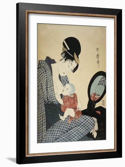 Mother and Child, 1797-Kitagawa Utamaro-Framed Giclee Print