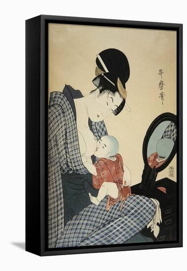 Mother and Child, 1797-Kitagawa Utamaro-Framed Premier Image Canvas