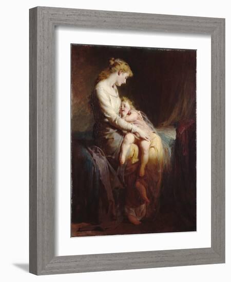 Mother and Child, 1873 (Oil on Canvas)-George Elgar Hicks-Framed Giclee Print